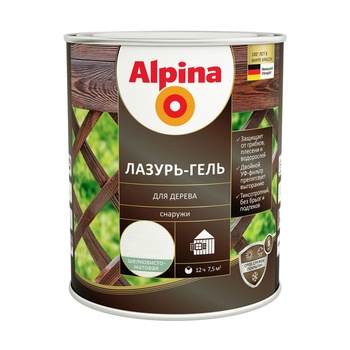 Антисептик лазурь-гель Alpina шелковисто-матовый рябина 0,75л